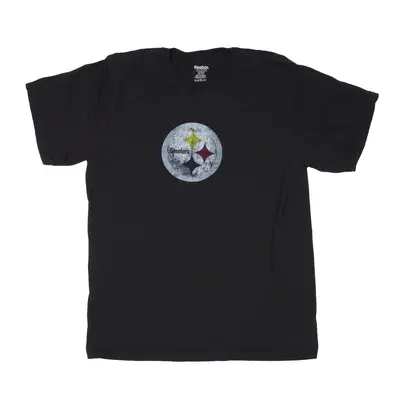 REEBOK Pittsburgh Steelers USA T-Shirt Black Short Sleeve Mens L