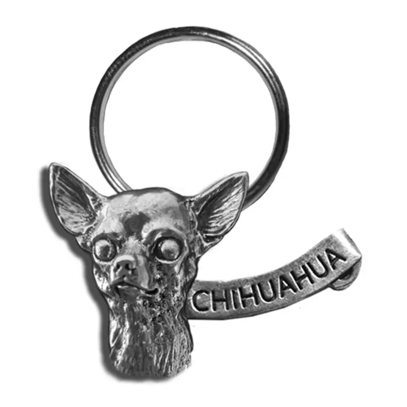 New-Spin Metal Casting Chihuahua Keychain