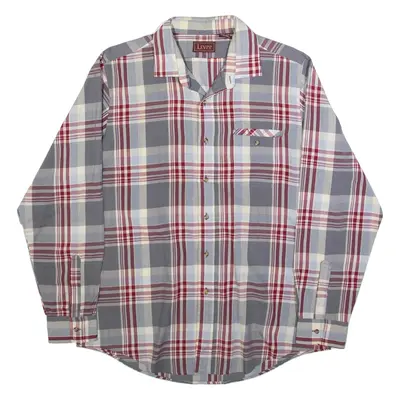 LEVI'S Mens Shirt Grey Check Long Sleeve XL