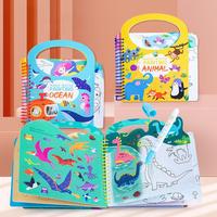 Cartoon Pattern Water Painting Book, 1 Set Reusable Water Painting Book, Educational Learning Book for Boys & Girls, Craft Su...
