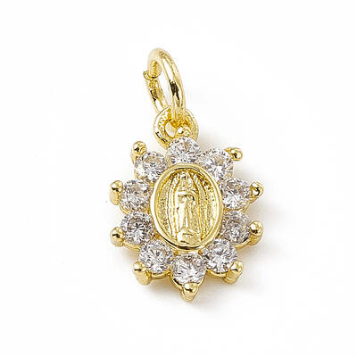 Brass Micro Pave Cubic Zirconia Charms