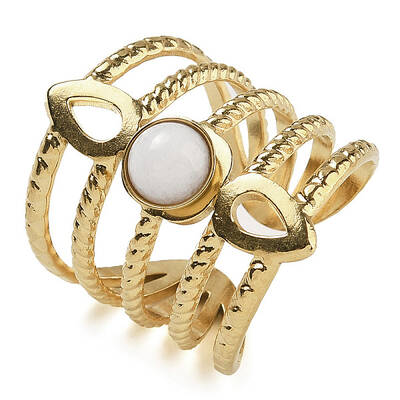 Natural White Jade Finger Rings
