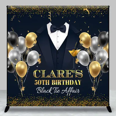 Personalized Balloon Suit Tie 50th Birthday Backdrop - Aperturee