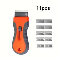 Retractable Cleaning Scraper with Replacement Head, Telescopic Adjustable Cleaning Scraper Tool for Removing Labels, Stickers...
