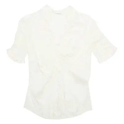 PETRUCCIOLI Womens Top Cream V-Neck Silk M