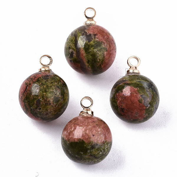 Natural Unakite Charms