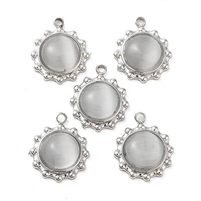 304 Stainless Steel with Cat Eye Pendants