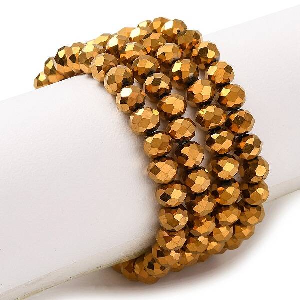 Electroplate Transparent Glass Beads Strands