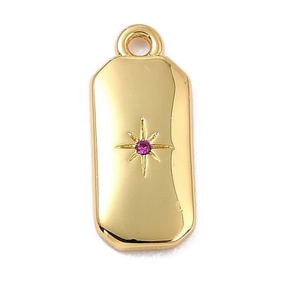Brass Micro Pave Cubic Zirconia Charms
