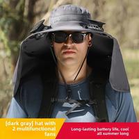 wide brim solar fan outdoor fishing hat-solar&usb charging,sunscreen sun hat with fan,camping uv protection upf50+ Solar  Mag...
