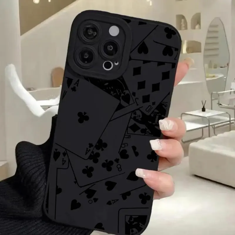 Creative Poker Card Pattern Phone Case, 1 Count Soft Cellphone Protective Case, Shockproof Mobile Phone Cover For iPhone 11 ...