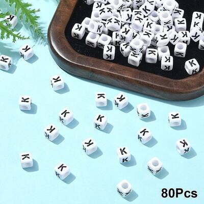 Acrylic Horizontal Hole Letter Beads