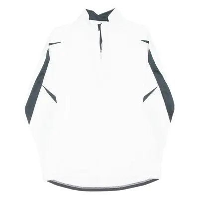 4 SPORTS Cycling Mens Jersey White Long Sleeve 1/4 Zip M