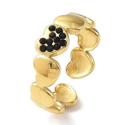 Ion Plating(IP) 304 Stainless Steel Open Cuff Ring for Women