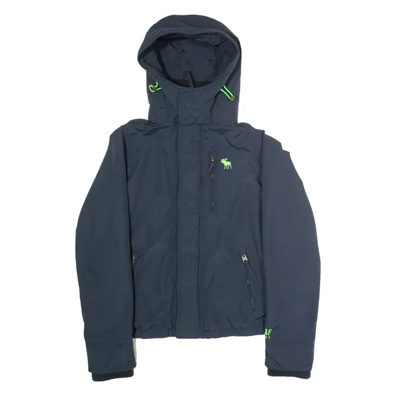 ABERCROMBIE & FITCH Mens Jacket Blue Nylon Hooded L