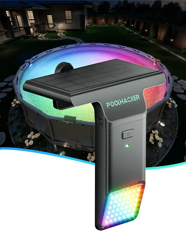 Poolhacker Poolside Solar light, Solar Light for Swimming Pool, above ground pool and In ground Pool  Decorative  Lighting