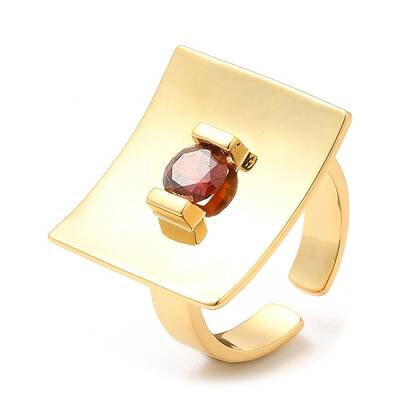 Rack Plating Brass Rectangle Open Cuff Rings