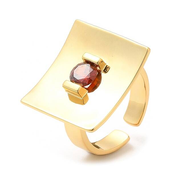 Rack Plating Brass Rectangle Open Cuff Rings