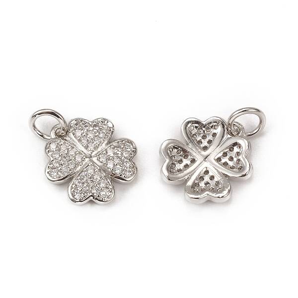 Brass Micro Pave Cubic Zirconia Charms
