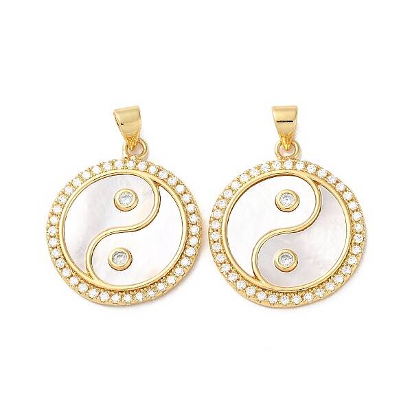 Brass Micro Pave Cubic Zirconia Pendants
