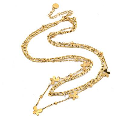 304 Stainless Steel Double Layer Necklaces