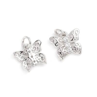 Brass Micro Pave Cubic Zirconia Pendants
