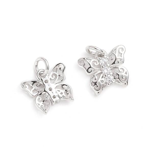 Brass Micro Pave Cubic Zirconia Pendants