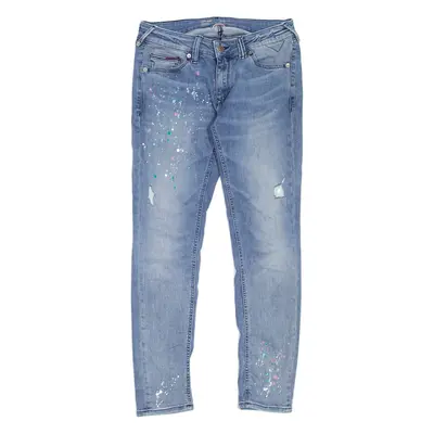 TOMMY JEANS Sophie Distressed Customised Womens Jeans Blue Slim Skinny W30 L30