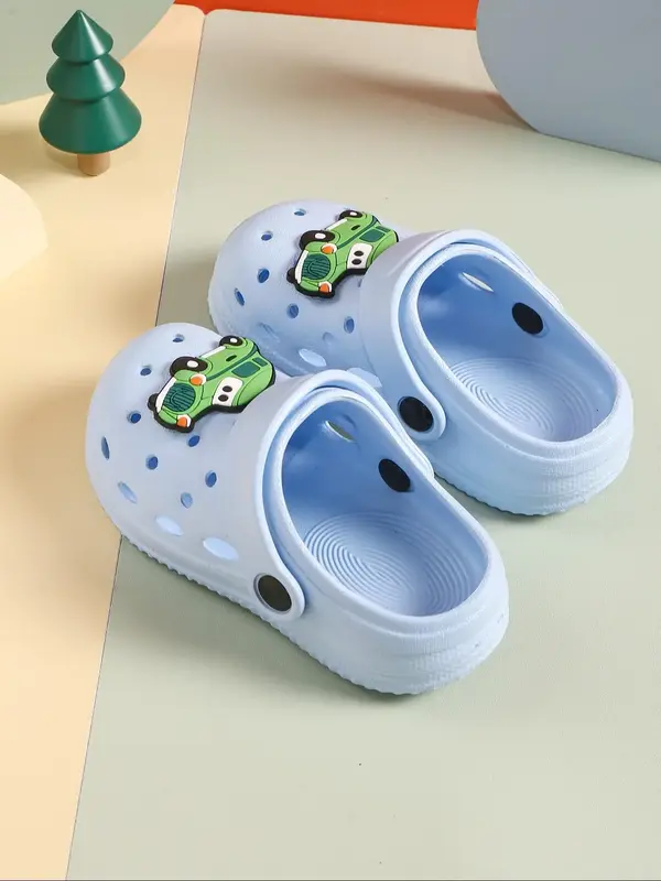 New Summer Kids' Slip-on Sandals, Lightweight Slippers, Cute Cartoon Design, Eva Sole, Unisex Beach Shoes, Boys Girls Indoor ...