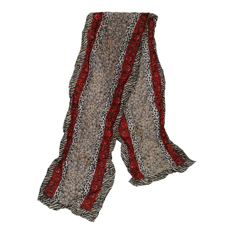 Unbranded Animal Print Scarf - No Size Brown Polyester