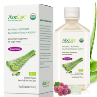 AloeCure USDA Organic Aloe Vera Juice Grape Flavor, Made Within 12 Hours of Harvest - Pure Aloe Juice For Natural Digestive &...