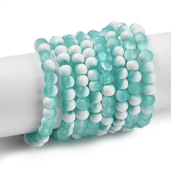 Frosted Crackle Glass Beads Strands