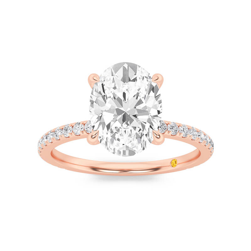 Florence Hidden Halo Oval Lab Grown Diamond Engagement Ring | 10K Rose Gold 3 3/4 CT. TW.