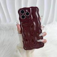 Cute Water Ripple Curly Wave Shape with 3D Meteorite Bubble Glitter Design, Luxury Wavy Edge Full Camera Protection Soft TPU ...