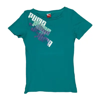 Age 14 Puma Graphic T-Shirt - XL Green Cotton