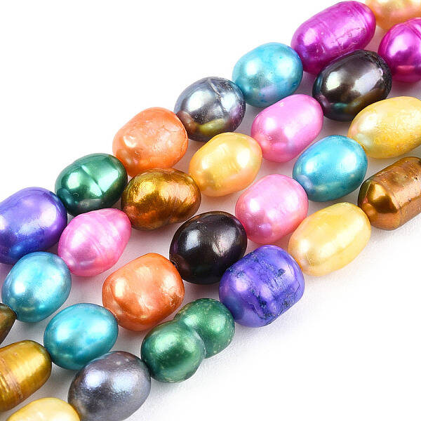 Dyed Natural Cultured Freshwater Pearl Beads Strands