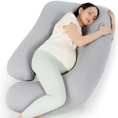 Momcozy Pregnancy Pillows for Sleeping, U Shaped Full Body Pillow for Pregnancy Women with Removable Jersey Cotton Cover, 57 ...