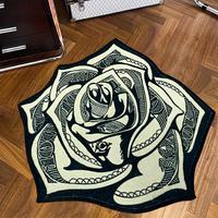 Rose Pattern Bedroom Rug, Modern Creative Soft Floor Mat, Non-slip Decorative Carpet for Home Living Room Bedroom, Furniture ...