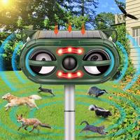 Solar Powered Animal Repeller, Waterproof Ultrasonic Animal Repellers, Outdoor Animal Equipment for Farm Orchard