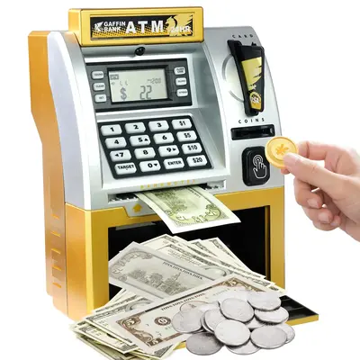 ATM Piggy Bank Toy for Kids with Debit Card, Bill Feeder, Coin Recognition & Automatic Balance Calculation, Perfect Gift for ...