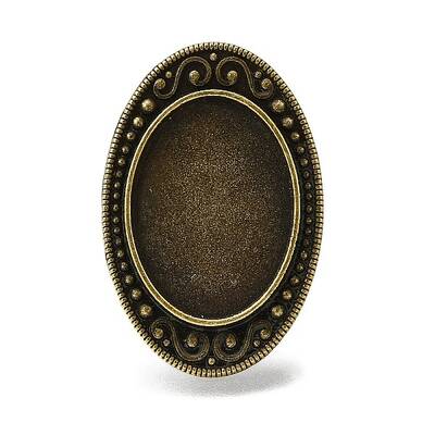 Adjustable Alloy Oval Pad Ring Settings