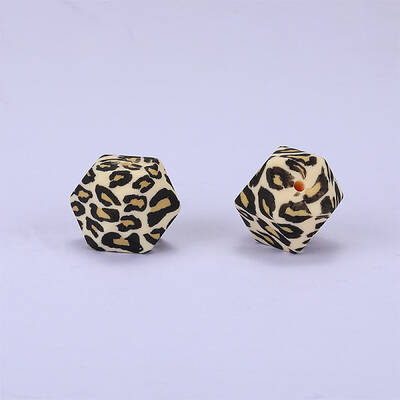 Colorful Pattern Printed Silicone Focal Beads