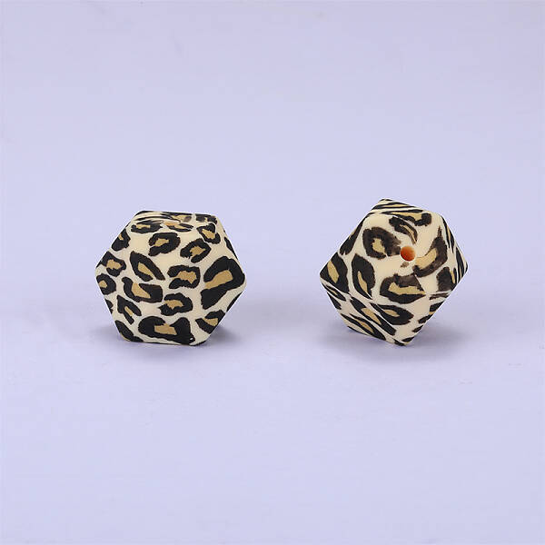 Colorful Pattern Printed Silicone Focal Beads