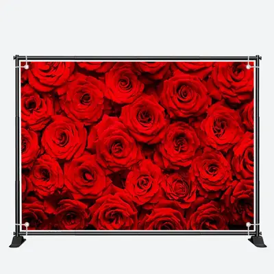 Deep Red Blooming Roses Valentines Day Backdrop - Aperturee