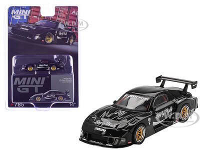 Mazda RX-7 LB-Super Silhouette #20 Liberty Walk Black Limited Edition 1/64 Diecast Model Car by Mini GT