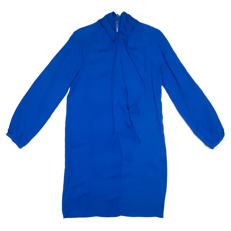 MICHAEL KORS Shift Dress Blue Long Sleeve Short Womens UK 8