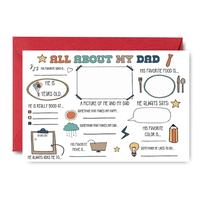 All About My Dad Card, 1 Count Happy Father's Day Card, Information Chart Design Greeting Card, Funny Dad Card, Gift for Dad,...