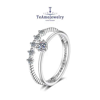 【RM-234】S925 0.1CT Moissanite SET Ring, Minimalist and Cute Design Christmas Gift for Girlfriend