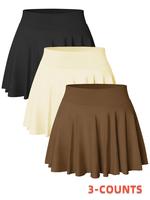 Women's Solid Color 2 in 1 High Waist Sports Skort, Comfy Breathable Skort for Tennis Golf, Ladies Sportswear for All Seasons...