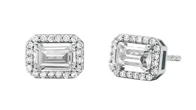 Michael Kors Orecchini In Argento Scintillante Con Zirconi Brilliance Mkc1724Cz040